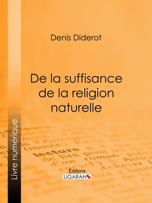 cover image of De la suffisance de la religion naturelle
